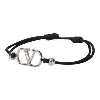 Valentino Accessoires, Heren, Zwart, ONE Size, Katoen, V-Logo Armband