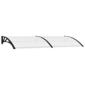 vidaXL Marquesina Para Puerta Pc Negro Y Transparente 240x75 Cm Vidaxl