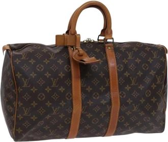 Louis Vuitton Pre-owned Weekend Bags, female, Brown, Size: ONE SIZE Pre-owned Monogram Keepall Travel Bag