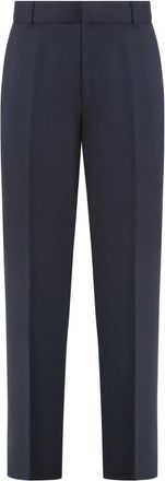 Emporio Armani Getailleerde wollen broek met achterzakken - Heren - Straight fit broeken - Blauw - L - Wol - Broeken