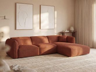 Vente-Unique Divano in Tessuto testurizzato Terracotta - Angolo a destra - CAMILIO della Maison C&eacute;phy