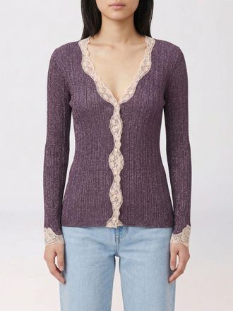 Valentino Cardigan in maglia di viscosa lurex e pizzo Valentino
