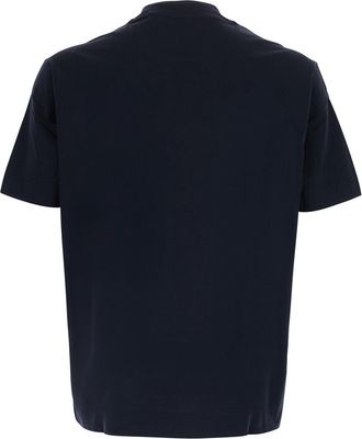 Emporio Armani Mens Cotton T-Shirt Blue T-Shirts And Polos