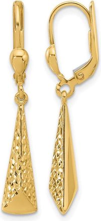 Diamond2Deal 10K Yellow Gold Leverback Fancy Drop Dangle Earrings
