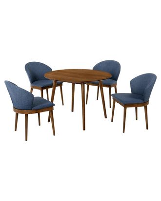 Armen Living Arcadia And Juno 42In Round Wood 5Pc Dining Set