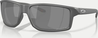 Oakley Gibston XL - Occhiali da sole rettangolari in acciaio con lenti nere specchiate polarizzate-Grigio