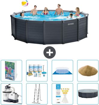 Intex Piscina Graphite Panel Redonda - 478x124 Cm - 9-piezas S569