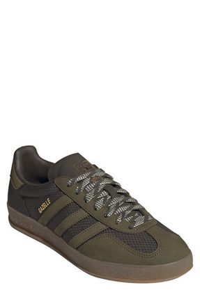 adidas Gazelle Indoor Sneaker in Olive/Focus Olive/Off White at Nordstrom, Size 7