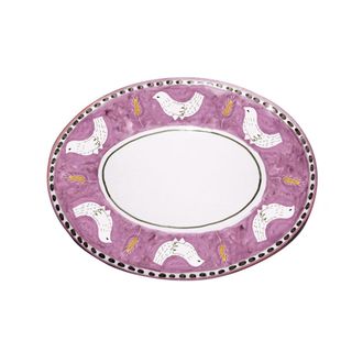 Arcucci Feather Pink Oval Tray 43 cm