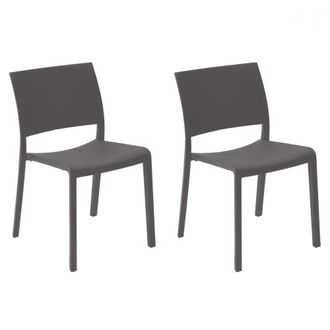Resol Fiona Set 2 Silla Interior, Exterior Gris Oscuro