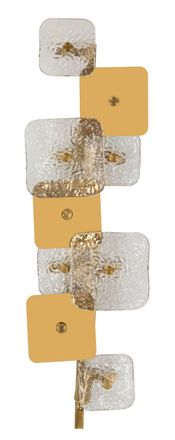 Mauro Ferretti Aplique de metal y cristal dorado 24x13x76 cm