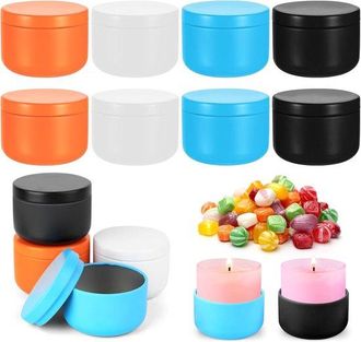 No Brand 12 Tarros Para Velas, Latas De Conserva, Latas Peque&ntilde;as Para T&eacute;, Latas Con Tapa, Tarros Met&aacute;licos De Viaje, Recipientes De Almacenamiento, Loci&oacute;n, Cre