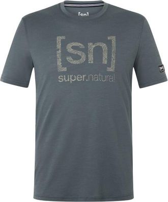 super.natural Logo Lines Tee Merinoshirt f&uuml;r Herren | grau