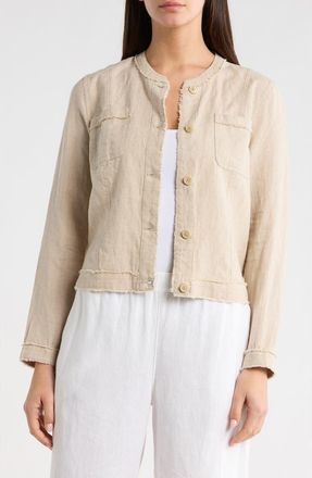 Tommy Bahama Two Palms Patch Pocket Linen Jacket in Natural at Nordstrom, Size X-Small