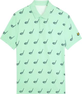 Lyle & Scott Tops, Heren, Groen, M, Polyester, Micro Club Printed Polo Shirt