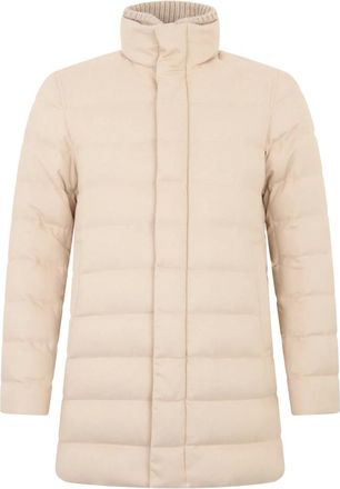 Herno Padded Jacket with Knit Collar - male - Herno - Winter Jackets - Beige - 2XL - Jackets