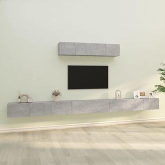 Berkfield Home 4 Piece TV Cabinet Set Concrete Grey Engineered Wood