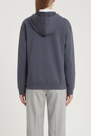 Brunello Cucinelli Cotton-Blend Zip Hoodie - Navy