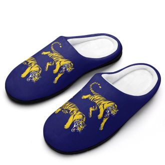 Generic Three Tigers Mens Slippers Slip On Comfortable Fleece Cotton House Shoes Winter