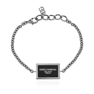 Dolce & Gabbana Armband met logo - Heren - Armbanden - Grijs - ONE Size - Accessoires