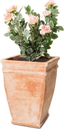 PRIMROSE Terracotta Orange Tapered Outdoor Patio Garden Cube Planter 49cm