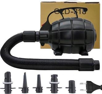 OEM Bomba De Aire El&eacute;ctrica, Bomba Para Equipos Inflables De Gran Tama&ntilde;o, Bomba R&aacute;pida, Con 5 Boquillas, Kayaks Y Tablas De Paddle Surf, Negra