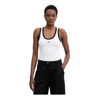 Karl Lagerfeld Tops, Dames, Wit, L, Katoen, Autograph Tanktop