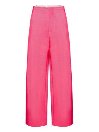 Mira Mikati high-waisted straight-leg trousers - women - Elastane/Linen/Flax/Polyester/Cotton - 36 - Pink