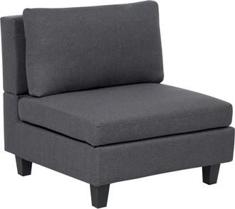 Beliani Sill&oacute;n De Tela M&oacute;dulo 1 Plaza Acolchado Con Coj&iacute;n Gris Oscuro Unstad
