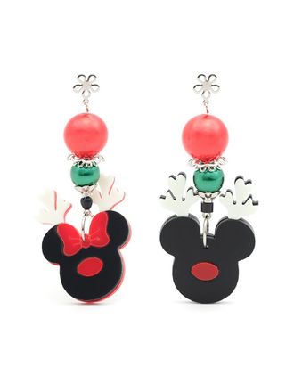 Amir Slama reindeer-motif drop earrings - Black