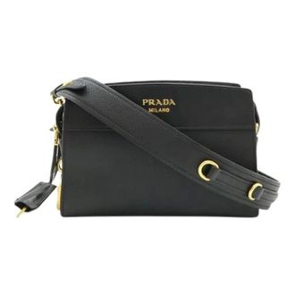 Prada Pre-owned Cross Body Bags, female, Black, Size: ONE SIZE Pre-owned Esplanade Leather Shoulder Bag