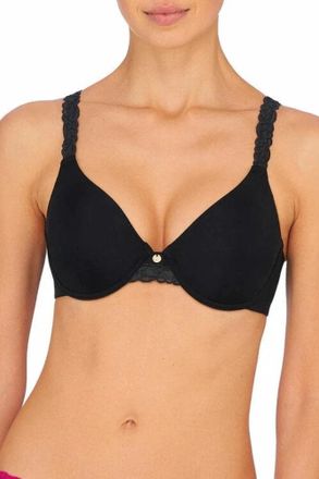 Natori Pure Luxe Bra Womens Black Adjustable Strap Seamless Underwire KFC229