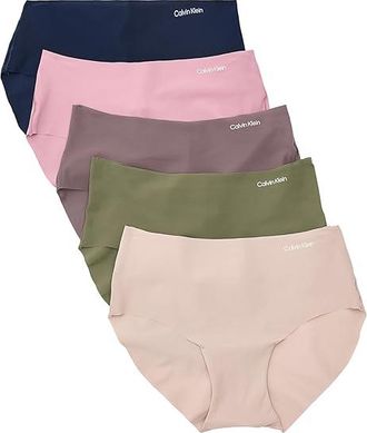 Calvin Klein Underwear Invisibles Microfiber Stretch Hipster 5-Pack Womens Underwear Shoreline/Botanical Brown/Brush Green/Soft Mauv : MD (US 8-10)