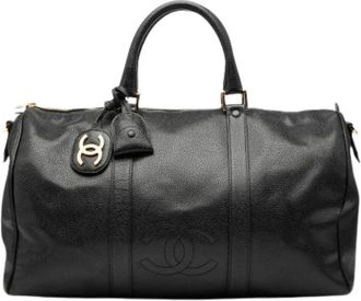 Chanel Pre-owned Weekend Bags, female, Black, Size: ONE SIZE Pre-owned Leather Travel Bag