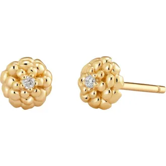 Made by Mary CZ Birth Flower Stud Earrings in October - Gold Vermeil at Nordstrom