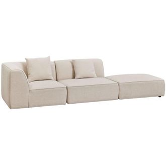 Sklum Sof&aacute; Modular Esquinero De 2 Piezas Con Puff Tapizado Cardea Sklum