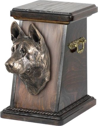 OEM Pastor Alem&aacute;n, Alsaciano: Urna Para Cenizas De Perro, Elegante Urna Con Estatuilla, Urna Conmemorativa Con Busto De Perro De Art-dog