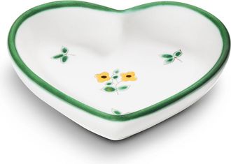 Gmundner Keramik Gmundner Keramik - Gmundner Cer&aacute;mica Flores Esparcidas, Cuenco En Forma De Coraz&oacute;n (l10cm)