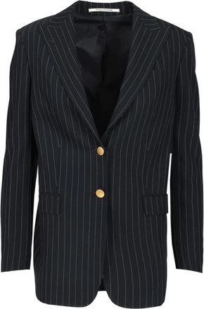 Tagliatore Bertha Long Blazer - Dames - Blazers - Blauw - XS - Leer - Jassen