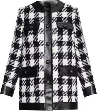 Dolce & Gabbana Black and White Check Coat Size M