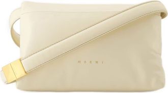 Marni Small Prisma Bag In Ivory Leather