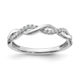 Diamond2Deal 14k White Gold Lab Grown Diamond Wedding Band Ring 0.12Ct Clarity- VS Color- G-H