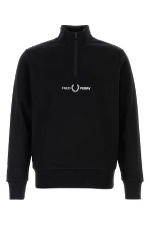 Fred Perry Black Polyester Blend Sweatshirt