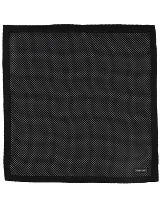 Tom Ford Tone-on-Tone Border Dotted Silk Pocket Square