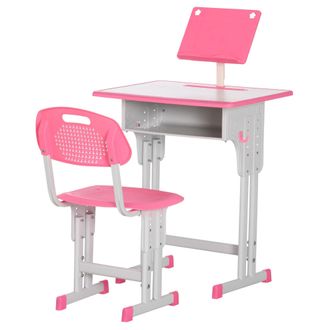 HOMCOM Kids Adjustable Desk and Chair Set- Pink | TJ Hughes