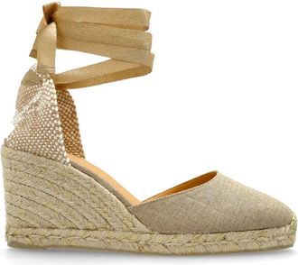 Castaner Carina Sleehakken - Dames - Sleehakken - Beige - 41 EU - Katoen - Schoenen