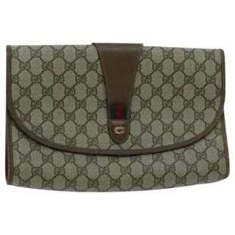 Gucci Pre-owned Clutches, female, Brown, Size: ONE SIZE Pre-owned Sherry line pouch