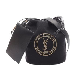 Saint Laurent Pre-owned Bucket Bags, female, Black, Size: ONE SIZE Pre-owned Paris Rive Gauche Wool Leather Bucket Bag