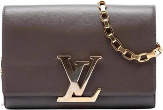 Louis Vuitton Pre-owned Louise Chain MM - Dames - Vintage Schoudertas - Grijs - ONE Size - Leer - Vintage