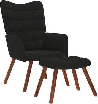 vidaXL Vidaxl - Sillón de relax con reposapiés terciopelo negro